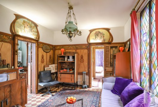 picardie - À 1h de Paris, une pittoresque maison de village avec ses peintures murales de style Art nouveau