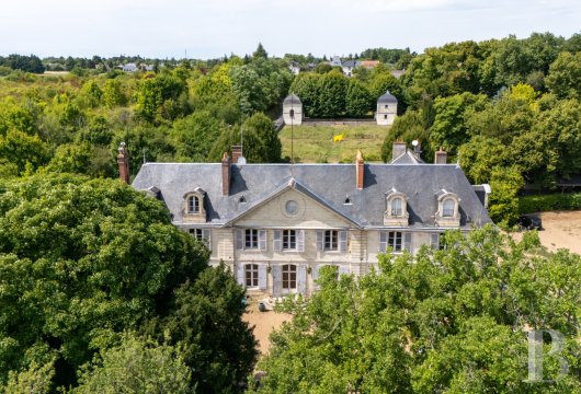 centre-val-de-loire - À quelques minutes de Tours, dans un parc de 4,5 ha un château en tuffeau avec dépendances, piscine et court de tennis