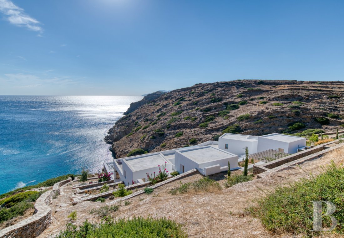 A group of houses between sky and sea on Ios in the Cyclades - photo  n°1