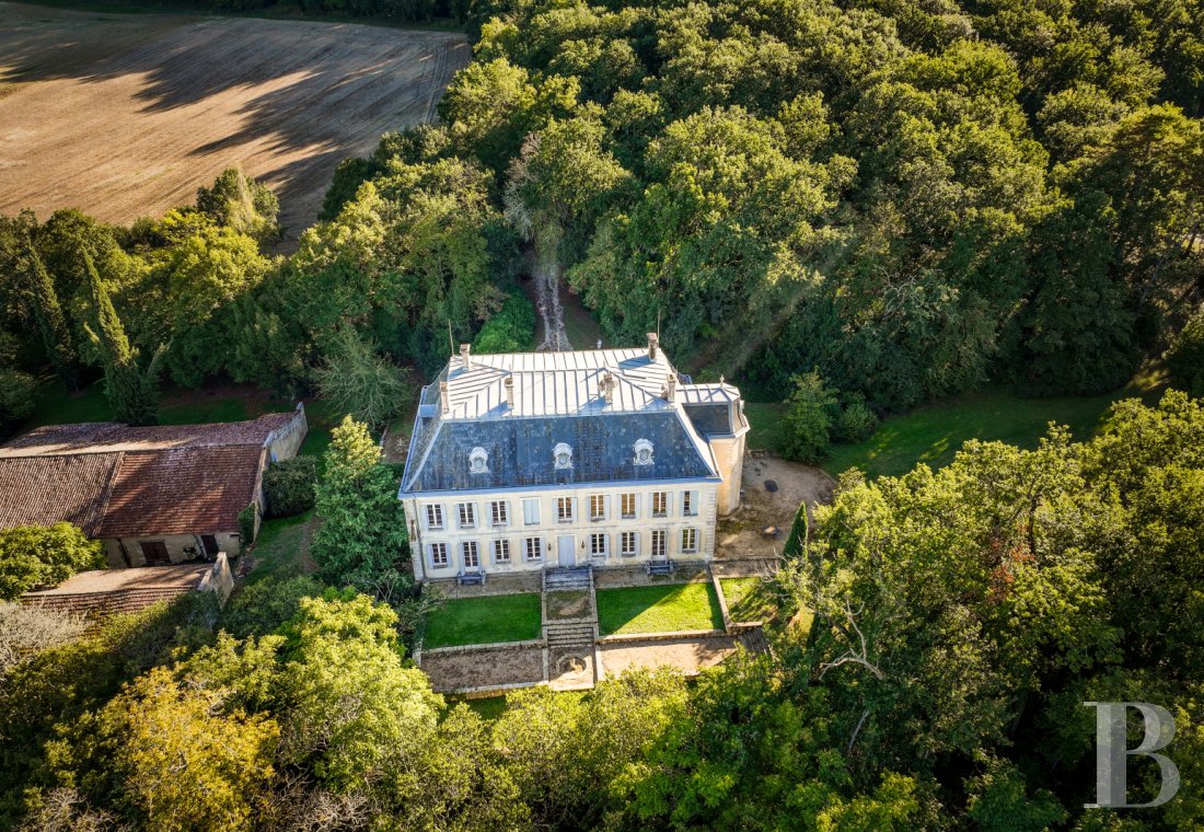 châteaux à vendre - midi-pyrenees - Dans le Gers, face à la ville historique de Lectoure,  un château du 19e s., ses dépendances et sa piscine, dans 7,5 ha de nature