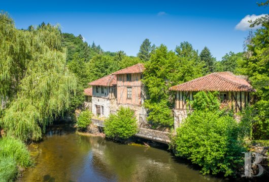 limousin - A 25 mn de Limoges, à l'entrée d'une cité médiévale, cinq anciens moulins à farine, à usage commercial, avec leurs droits d'eau fondés en titre