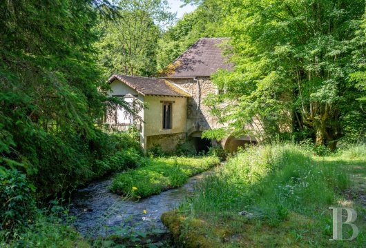 aquitaine - En Dordogne, dans le Périgord vert, un moulin du 17e s., avec droit d'eau, sur 2 ha de terrain dont 1 km de berges  