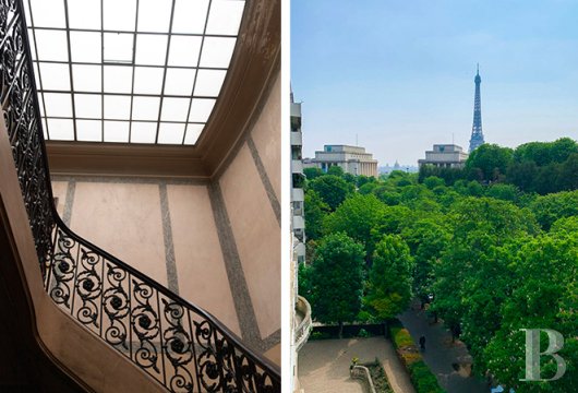 paris - Avenue Georges-Mandel, au quatrième étage d’un élégant immeuble haussmannien, un appartement de réception avec vue sur les perspectives du Trocadéro