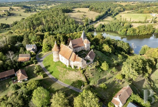 auvergne - En pays Bourbonnais, tel un hameau paisible, un château IMH du 15e s., ses maisons d’habitation, son étang et ses prairies sur 21 ha