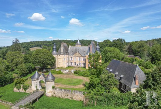 pays-de-loire - Dans le Perche sarthois, dans un domaine de plus de 30 ha, un château du 15e s. inscrit MH et ses clos indépendants à restaurer
