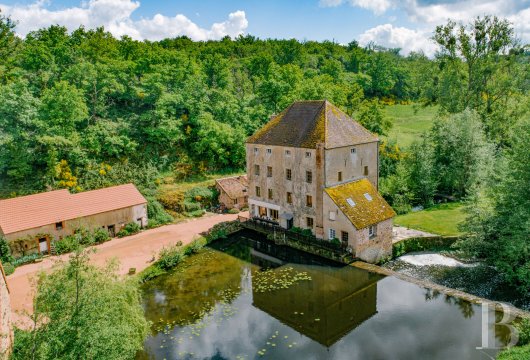 burgundy - An 18th-century mill, outbuildings and millstream which can be swum in   near Beaune and Dijon, at the intersection of the Morvan and Auxois regions 