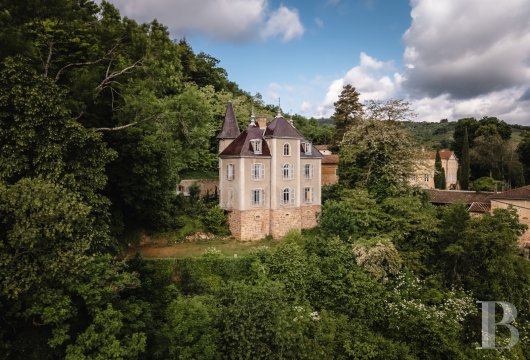 rhones-alps - Dans le Beaujolais, en position dominante avec une vue portant à 180°, un château et son cuvage, ancienne exploitation viticole