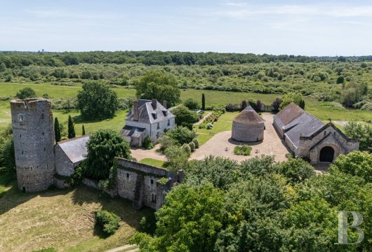 centre-val-de-loire - À quelques minutes de Tours, dans un domaine de de 35 ha,  un prieuré avec sa grange dîmière et ses dépendances en partie IMH ou CMH