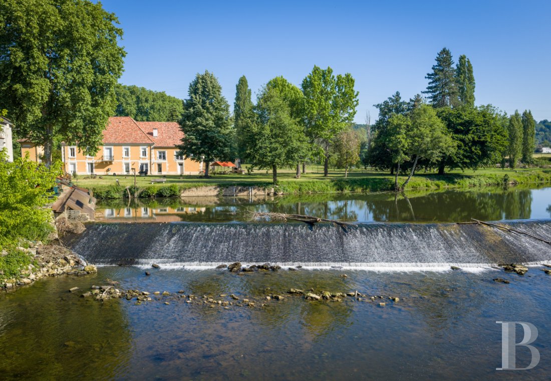 moulins &agrave; vendre - aquitaine - En Périgord blanc, sur les berges de l’Isle, un domaine de 3 ha  avec maison bourgeoise, moulin hydroélectrique, appartements et annexes