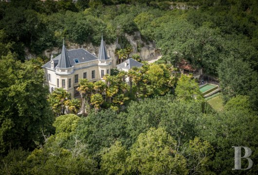 aquitaine - Aux portes d’Agen, un château du 19e s. et son parc arboré de 5 ha  avec dépendances, piscine, pool-house et espace troglodyte