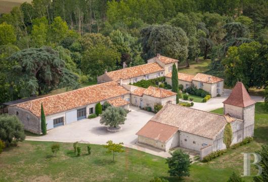 aquitaine - En Aquitaine, à proximité d'Agen, un ensemble d'habitations vouées à l'évènementiel  entourées d'environ 6 ha, entre vignobles et douceur du Sud-Ouest